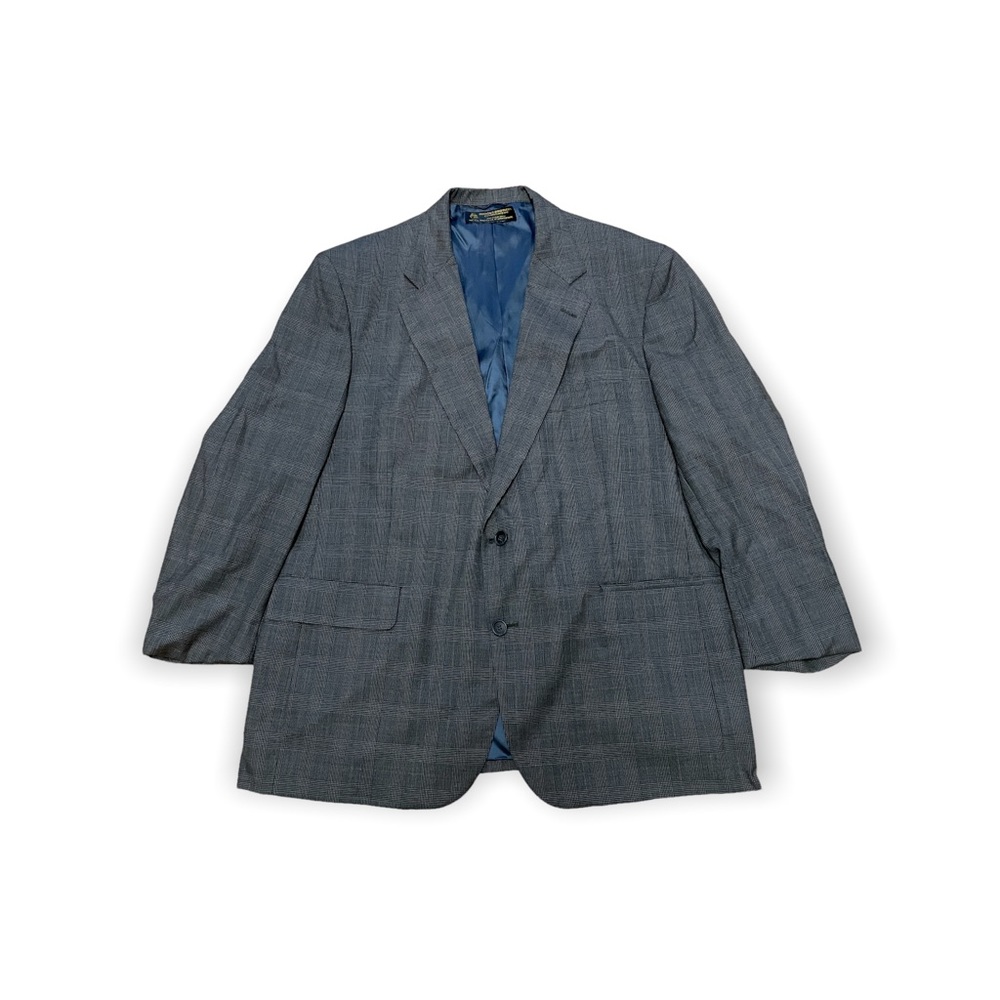 BROOKS BROTHERS 100% Wool Gray Plaid Blazer Suit Justin B206 Men's Size 46  Reg